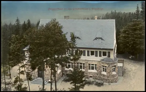 Ehrenfriedersdorf Berggasthaus an den Greifensteinen i Erzgebirge. Color 1913