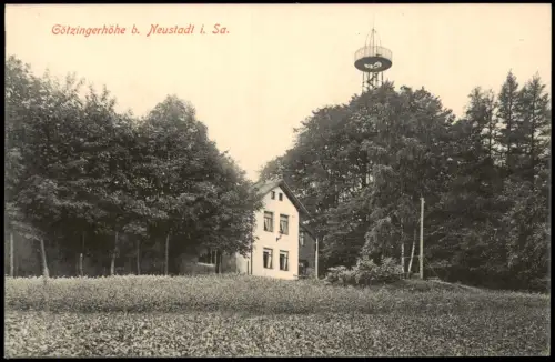 Ansichtskarte Neustadt (Sachsen) Götzingerhöhe Gasthaus Turm 1913