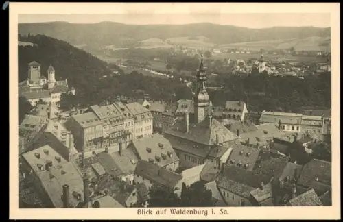 Ansichtskarte Waldenburg (Sachsen) Blick auf die Stadt - Fernblick 1913