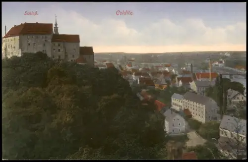 Ansichtskarte Colditz Schloß und Stadt 1913