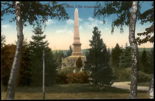 Ansichtskarte Löbau Kriegerdenkmal. 1913