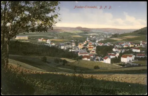 Postcard Niedereinsiedel Dolní Poustevna Stadtblick 1913
