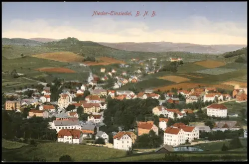 Postcard Niedereinsiedel Dolní Poustevna Stadtblick 1913