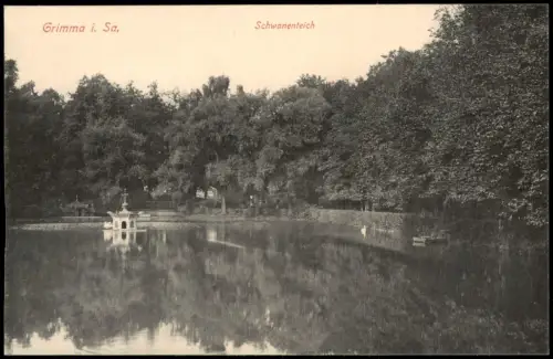 Ansichtskarte Grimma Schwanenteich 1913