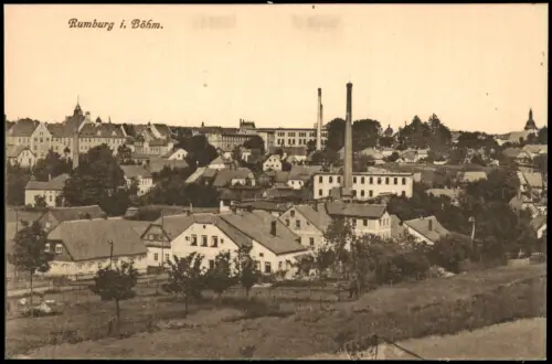 Postcard Rumburg Rumburk Stadtpartie Fabriken 1913