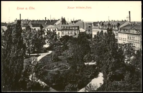 Ansichtskarte Riesa Kaiser-Wilhelm-Platz, Anlagen 1913