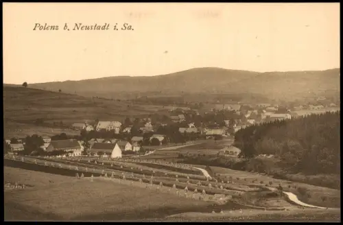 Ansichtskarte Polenz-Neustadt (Sachsen) Ort und Felder 1913