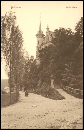 Ansichtskarte Grimma Aufgang zur Gattersburg 1913