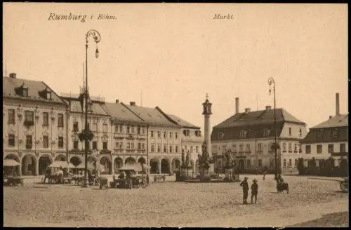 Postcard Rumburg Rumburk Marktplatz 1913