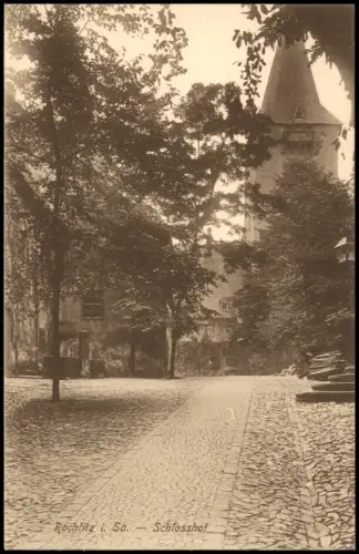 Ansichtskarte Rochlitz Schlosshof - Schloß 1913