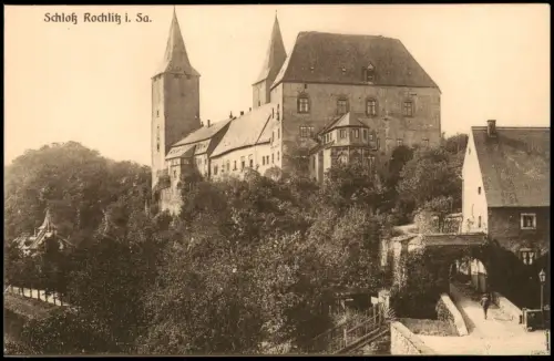 Ansichtskarte Rochlitz Wongang Weg Schloß 1913
