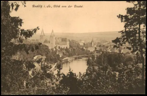 Ansichtskarte Rochlitz Blick von der Bastei. 1916