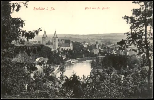 Ansichtskarte Rochlitz Blick von der Bastei. 1916