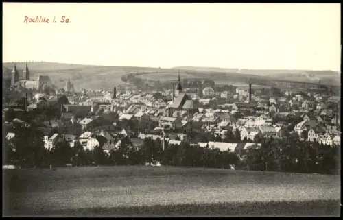 Ansichtskarte Rochlitz Fernblick auf die Stadt 1913