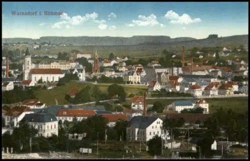 Postcard Warnsdorf Varnsdorf Stadt mit Fabriken 1913