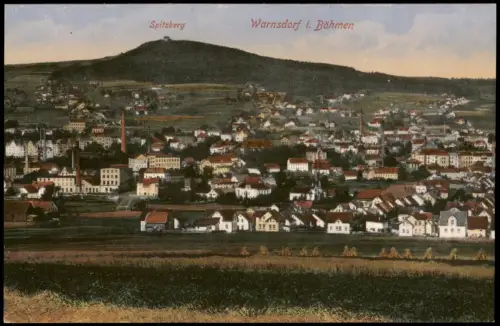 Postcard Warnsdorf Varnsdorf Stadt mit Spitzberg 1913