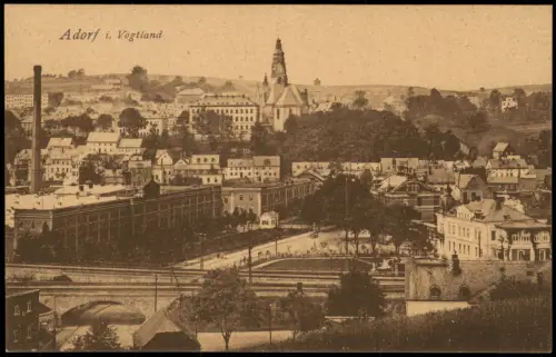 Ansichtskarte Adorf (Vogtland) Stadtpartie - Fabrik 1913