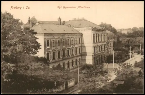 Ansichtskarte Freiberg (Sachsen) Kgl. Gymnasium Albertinum 1914