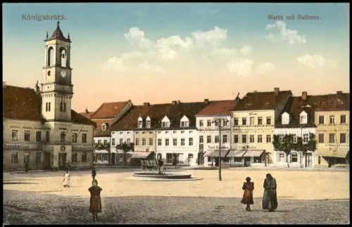 Ansichtskarte Königsbrück Kinspork Marktplatz 1914