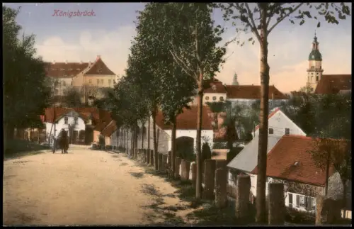 Ansichtskarte Königsbrück Kinspork Straßenpartie 1914
