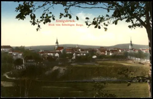 Ansichtskarte Königsbrück Kinspork Blick vom Scheibigen Berge. 1914