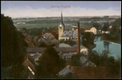 Ansichtskarte Tragnitz-Leisnig Stadt und Fabrikanlagen 1913