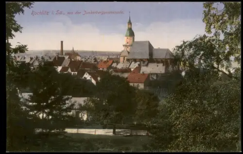 Ansichtskarte Rochlitz von der Junkerbergpromenade. 1914