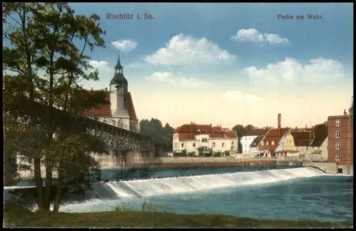 Ansichtskarte Rochlitz Partie am Wehr. 1914