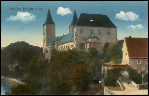 Ansichtskarte Rochlitz Schloss Eingang 1914