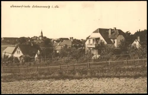 Ansichtskarte Schmannewitz-Dahlen Stadthäuser 1913