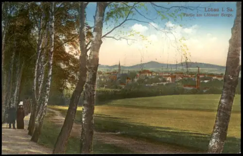 Ansichtskarte Löbau Partie am Löbauer Berge 1914