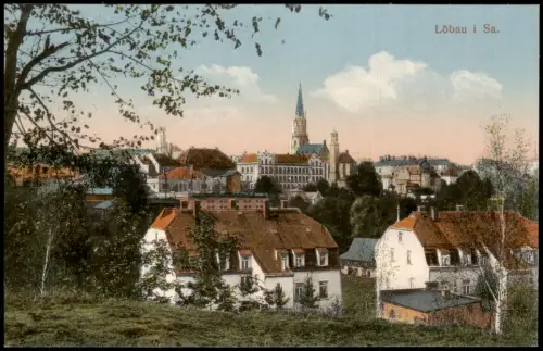 Ansichtskarte Löbau Stadtpartie 1914