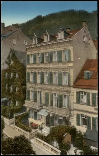 Postcard Karlsbad Karlovy Vary Hirschensprungzeile. Haus Saxonia 1914
