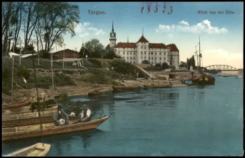 Ansichtskarte Torgau Blick von der Elbe 1913