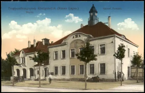 Ansichtskarte Königsbrück Kinspork Truppenübungsplatz - Postamt 1915