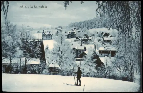 Bärenfels (Erzgebirge)-Altenberg (Erzgebirge) Stadtpartie im Winter 1917