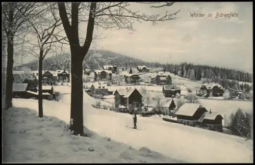 Bärenfels (Erzgebirge)-Altenberg (Erzgebirge) Stadtpartie im Winter 1915