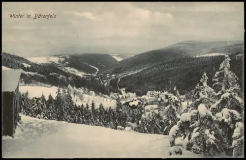 Bärenfels (Erzgebirge)-Altenberg (Erzgebirge) Winter Idyll Stadt 1914