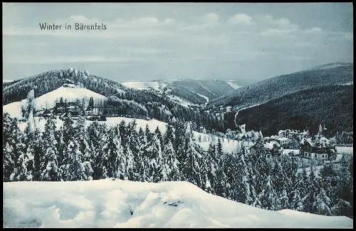 Bärenfels (Erzgebirge)-Altenberg (Erzgebirge) Partie an der Stadt im Winter 1915
