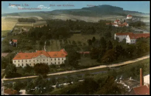 Kamenz Kamjenc Blick vom Kirchturm. Hutberg Barmherzigkeitsstift. 1914