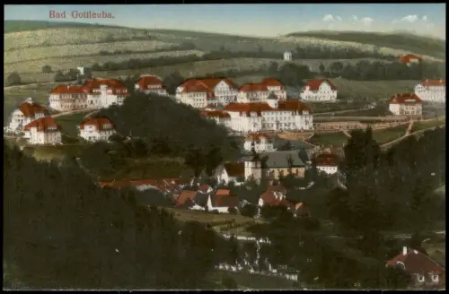 Ansichtskarte Bad Gottleuba-Berggießhübel Totale - Genesungsheim 1914