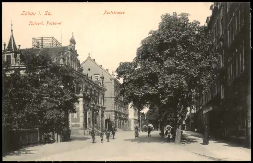 Ansichtskarte Löbau Kaiserl. Postamt Poststrasse 1914