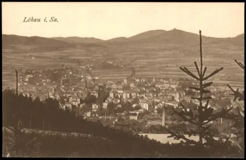 Ansichtskarte Löbau Blick auf die Stadt 1914