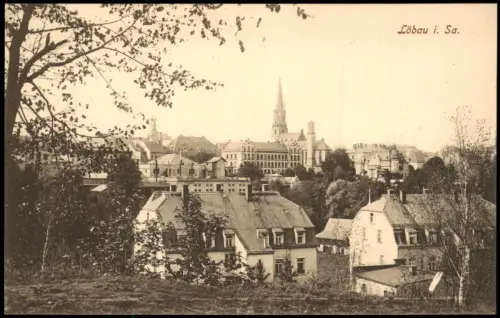 Ansichtskarte Löbau Stadtrand - Stadthäuser 1914