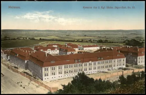Meißen Kaserne des 2. Kgl. Sächs. Jäger-Batl. No. 13. Fernsicht 1914
