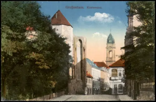 Ansichtskarte Großenhain Klosterruine Straßenpartie 1914