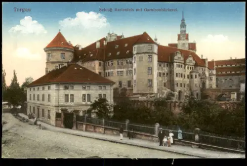 Torgau Schloss Hartenfels mit Garnison-Bäckerei 1910    Stempel TORGAU