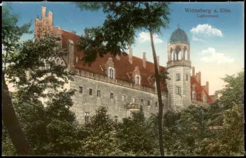 Ansichtskarte Lutherstadt Wittenberg Seitenansicht Lutherhaus 1914