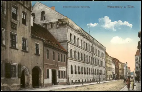 Ansichtskarte Lutherstadt Wittenberg Friedericianum-Kaserne. 1914