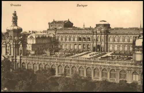 Ansichtskarte Innere Altstadt-Dresden Dresdner Zwinger - Totale 1915